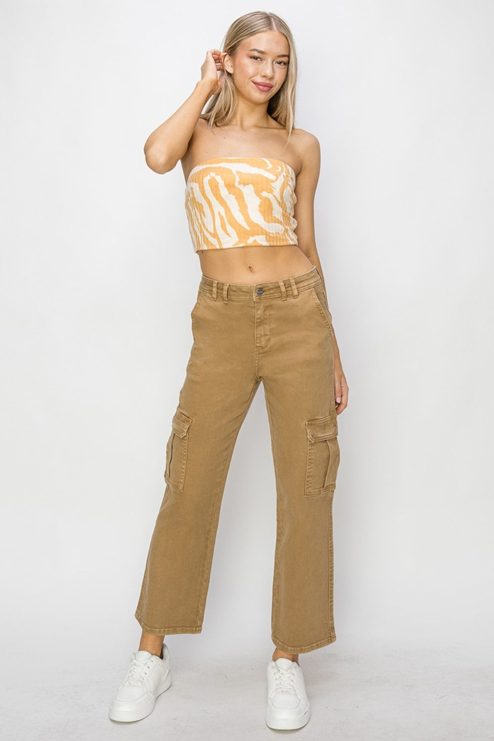 Risen Full Size High Rise Cargo Jeans *