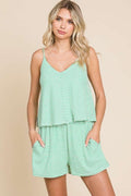 Culture Code Full Size Double Flare Striped Romper *