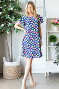 Heimish Full Size Floral Ruffled Short Sleeve Dress with Pockets *