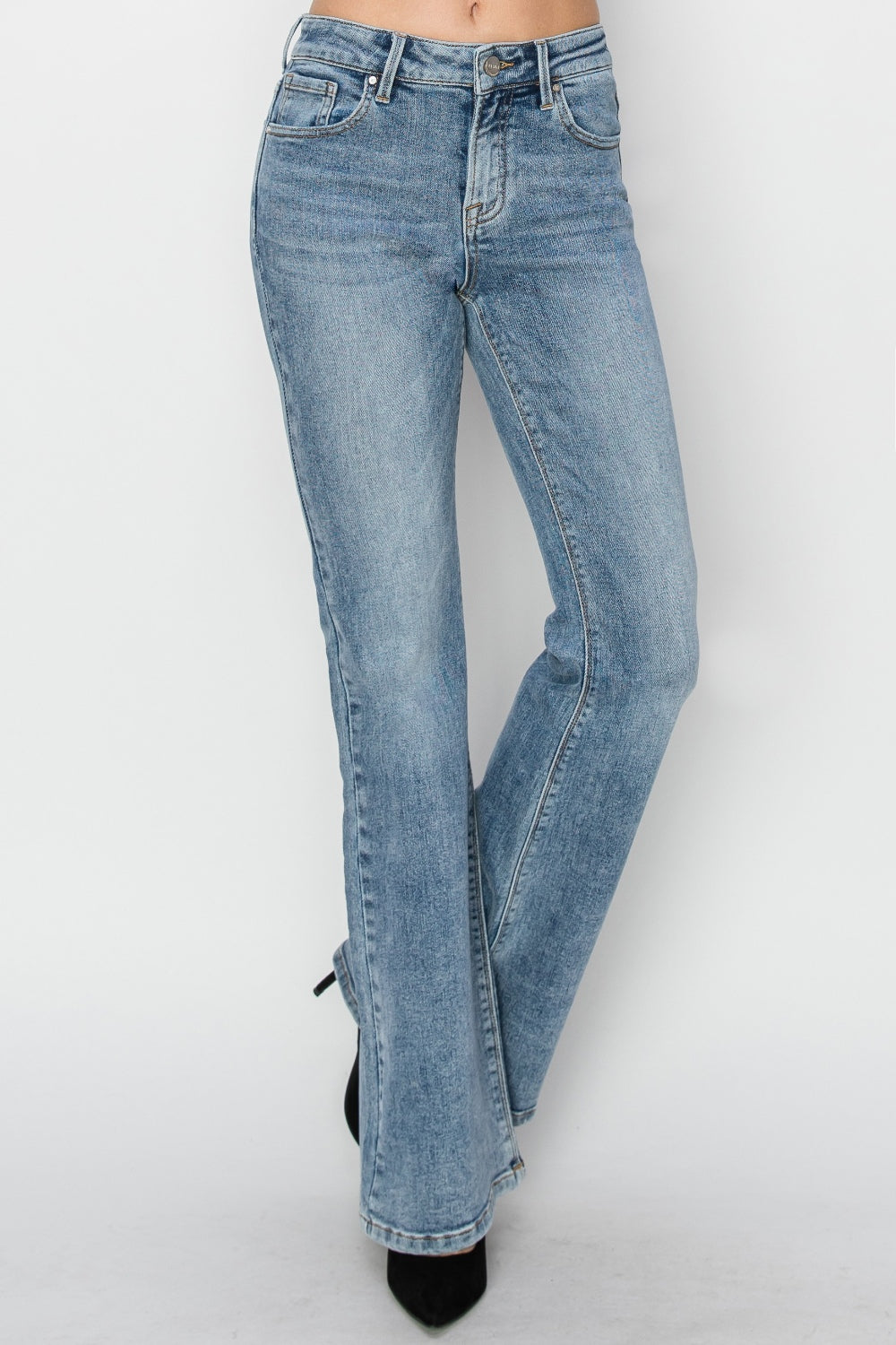RISEN Full Size Mid Rise Bootcut Jeans *