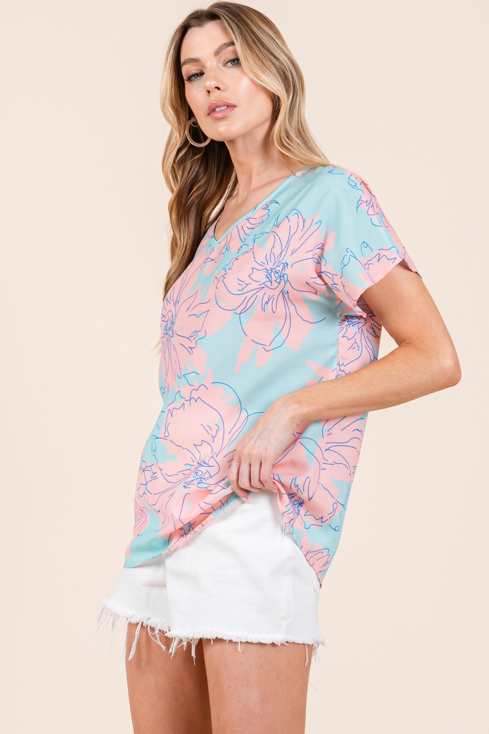 BOMBOM Floral Short Sleeve T-Shirt *