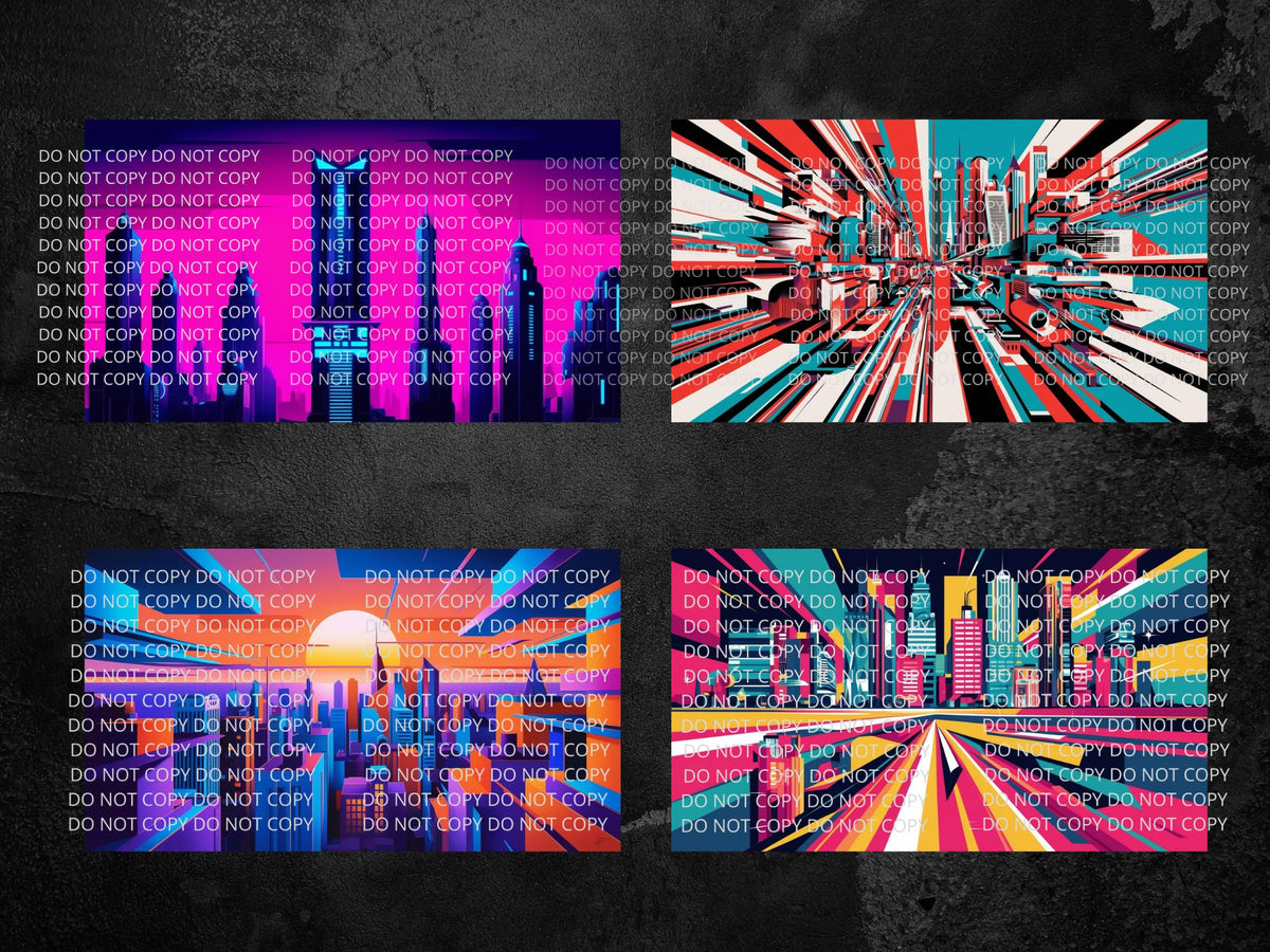 Abstract City Digital Art in PDF SVG PNG File Formats
