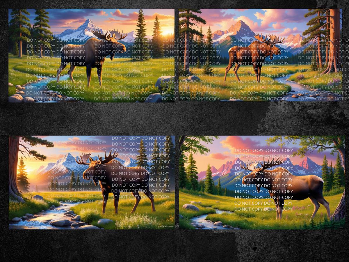Single Moose With Scenery Digital Art in PDF SVG PNG File Formats