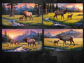 Moose with Baby Calf Digital Art in PDF SVG PNG File Formats