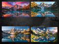 Mountain and Lake View Digital Art in SVG PNG File Formats