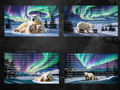 Polar Bear and Cubs Northern Lights Digital Art in PDF SVG PNG File Formats