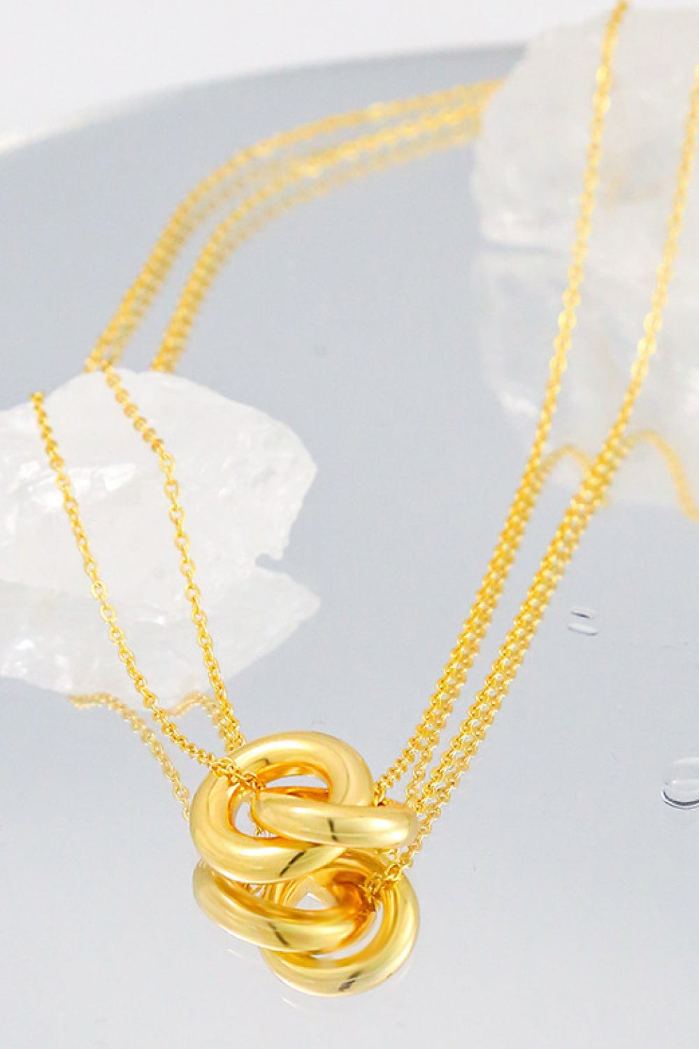 Halo Crown Jewelry Linked Ring Pendant Chain Necklace *