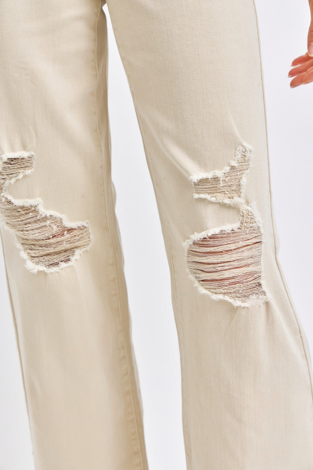 Judy Blue Full Size High Waist Distressed Wide Leg Jeans *