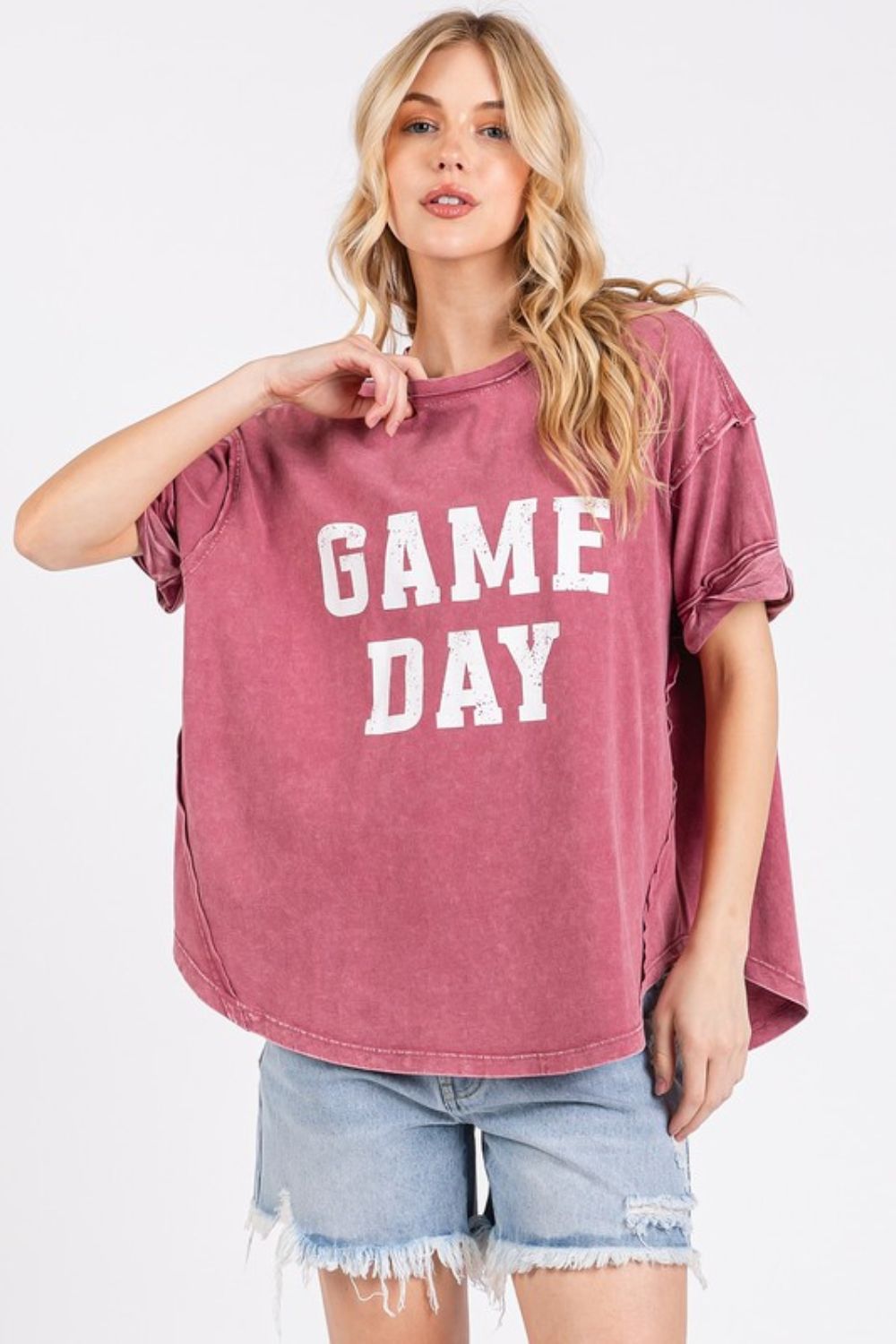 Mittoshop GAME DAY Round Neck Short Sleeve T-Shirt *
