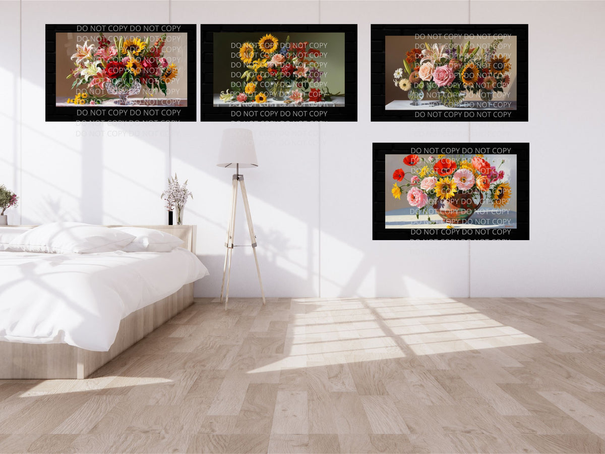 Flowers Still Life Digital Art in PDF SVG PNG File Formats