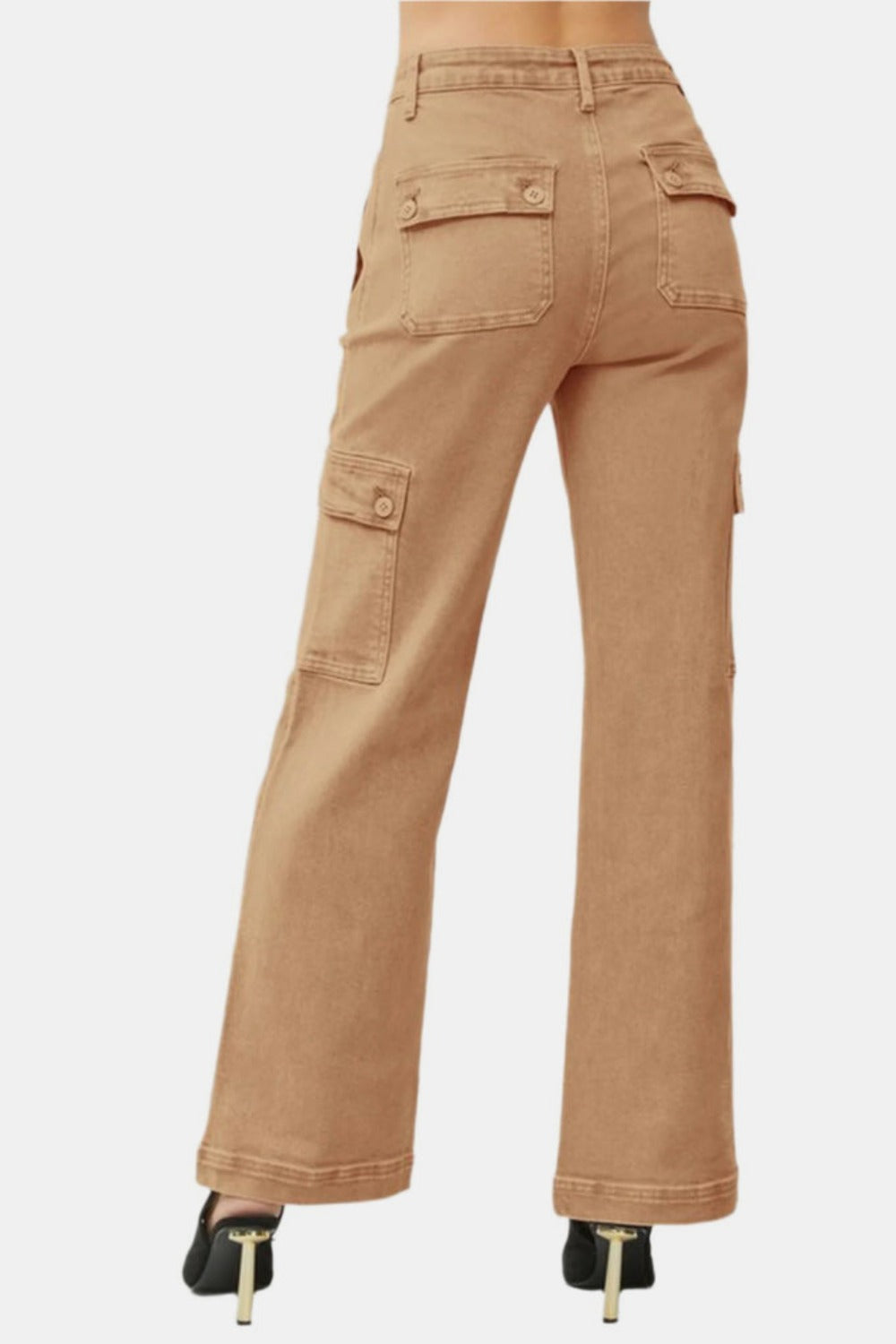 RISEN Full Size High Rise Wide Leg Cargo Jeans *