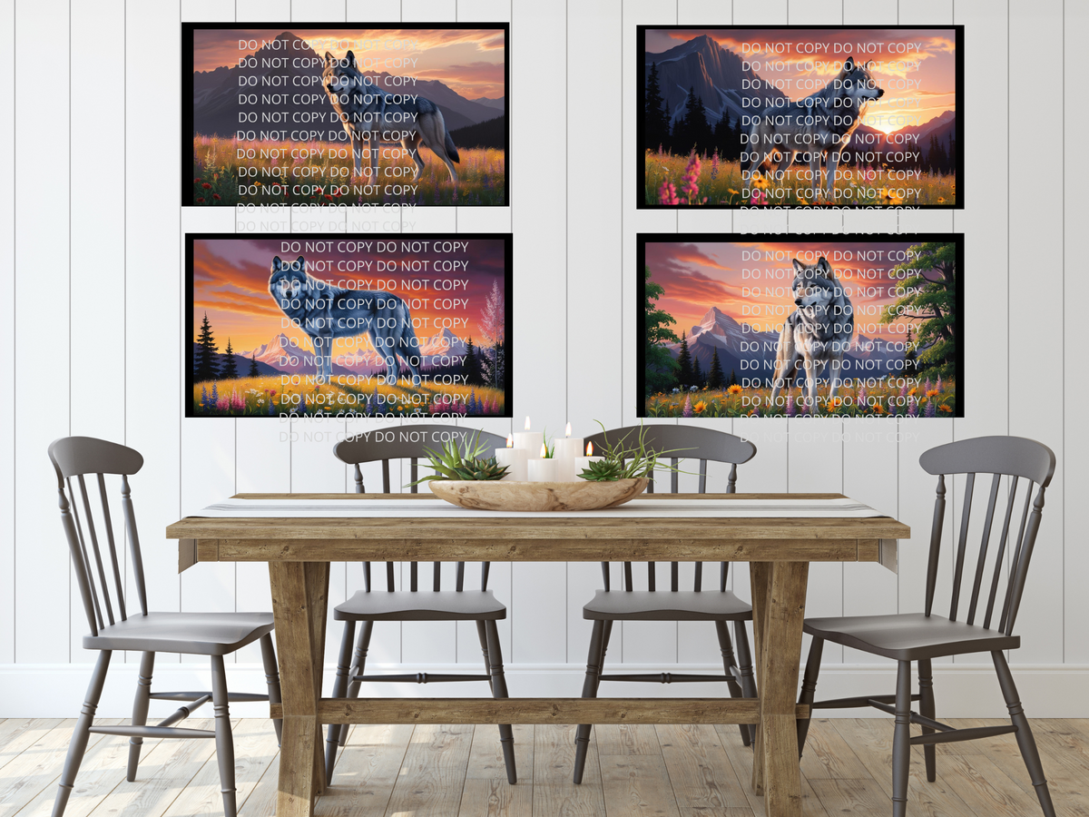 Wolf With Scenery Digital Art in PDF SVG PNG File Formats