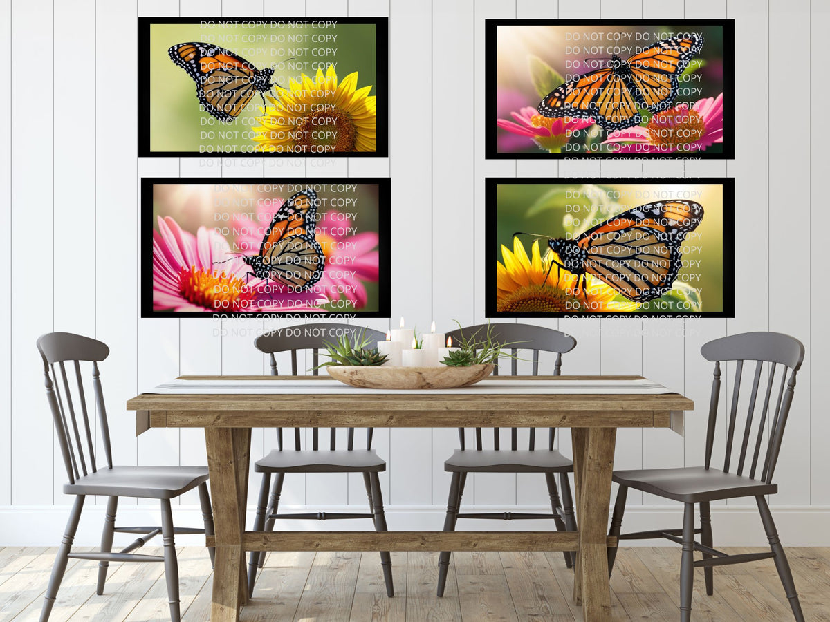 Single Butterfly with Flower Digital Art in PDF SVG PNG File Formats