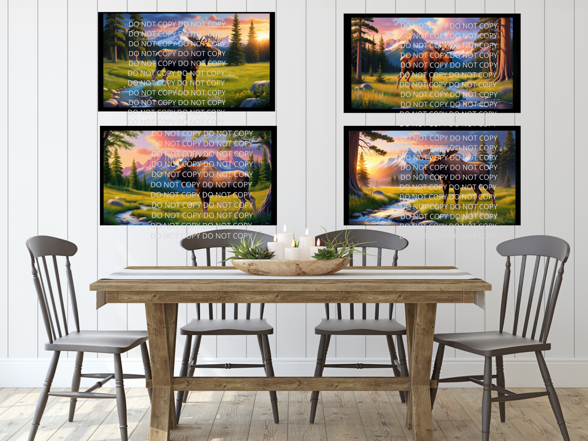 Single Moose With Scenery Digital Art in PDF SVG PNG File Formats