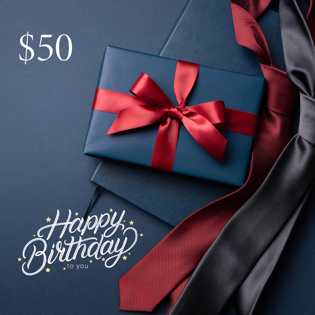 Black and Red Themed Birthday Gift Card for Him  *