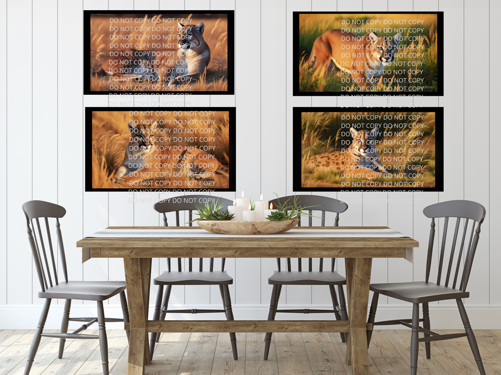 Mountain Lion With Scenery Digital Art in PDF SVG PNG File Formats
