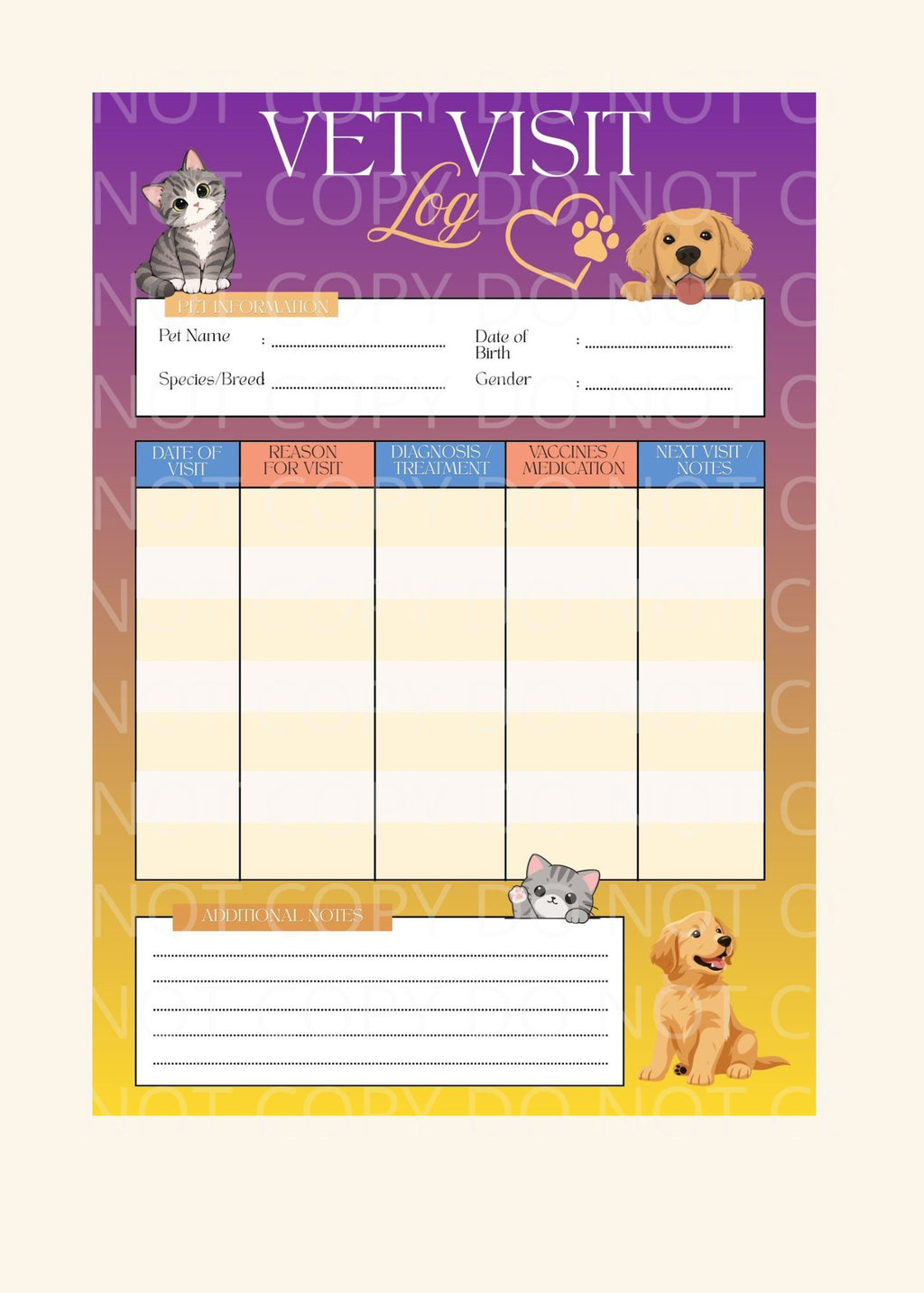 Playful Pet Planner ~ PNG JPG PDF SVG PPTX File Types