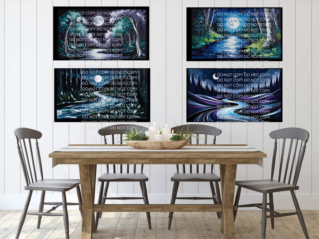 Abstract Night w Stream Digital Art in SVG PNG File Formats