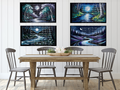 Abstract Night w Stream Digital Art in SVG PNG File Formats