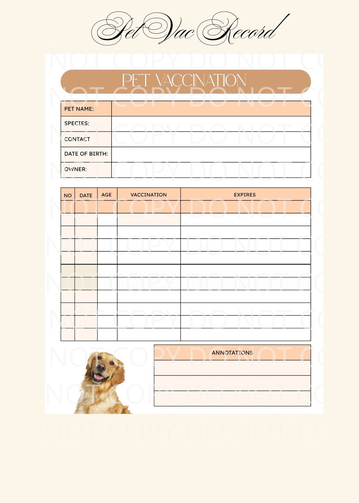 Elegant Style Pet Planners ~ PNG JPG PDF SVG PPTX File Types