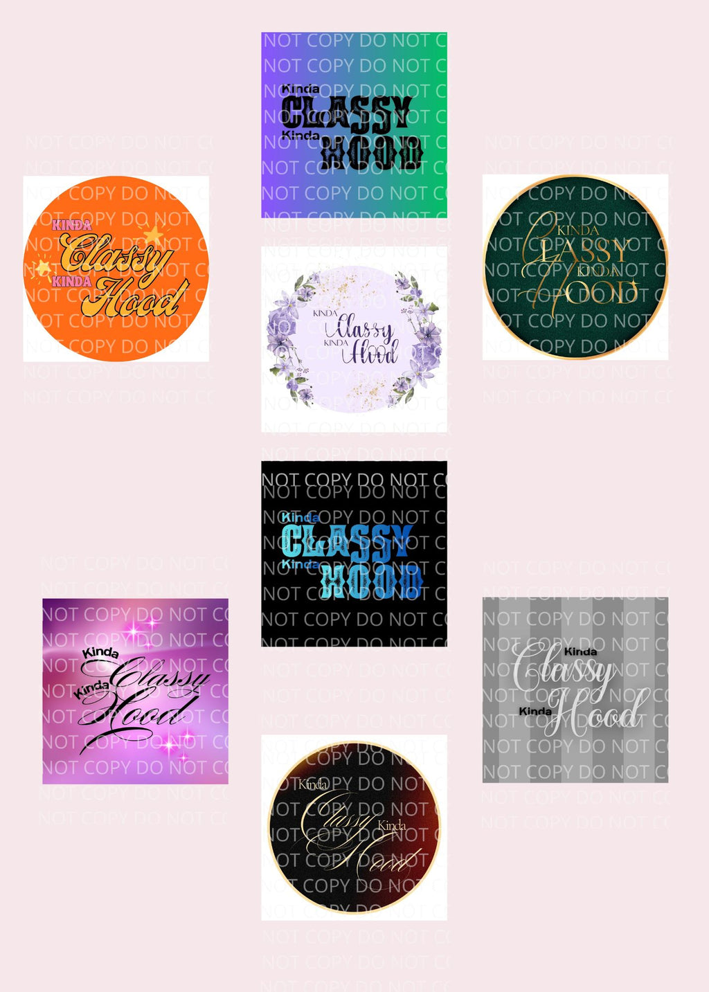 Kinda Classy Kinda Hood Multi-Style Round Sticker Digital Bundle | 31 Designs, 5 File Formats