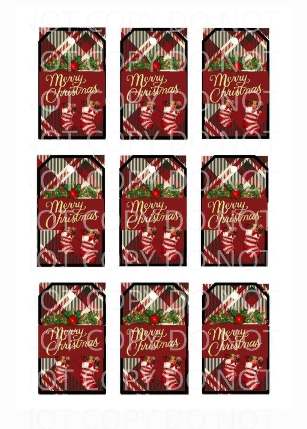Printable Christmas Gift Tags Bundle – 12 Sheets of Assorted Buffalo Plaid, Farmhouse & Classic Holiday Gift Labels (PNG, JPG, PDF, SVG, PPTX)
