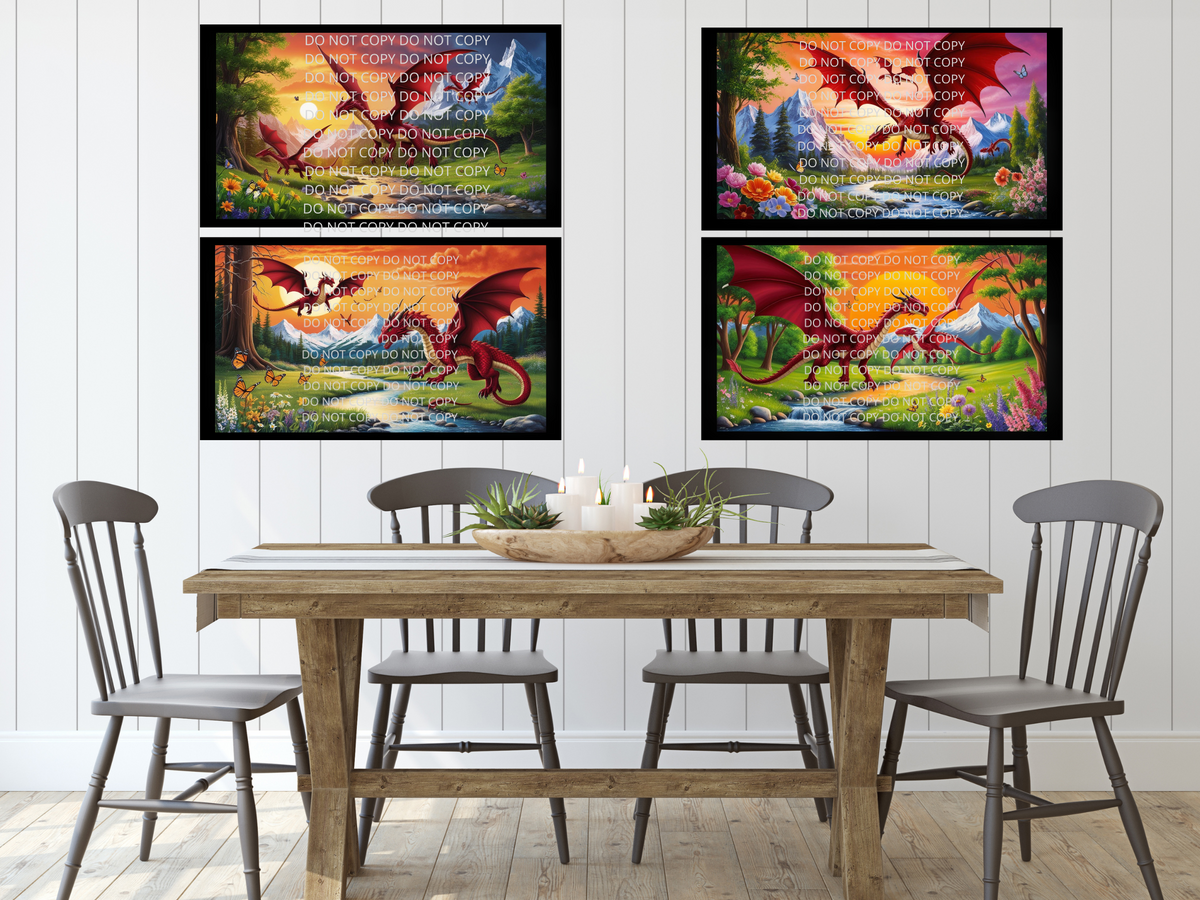 Dragon and Her Baby Digital Art in PDF SVG PNG File Formats