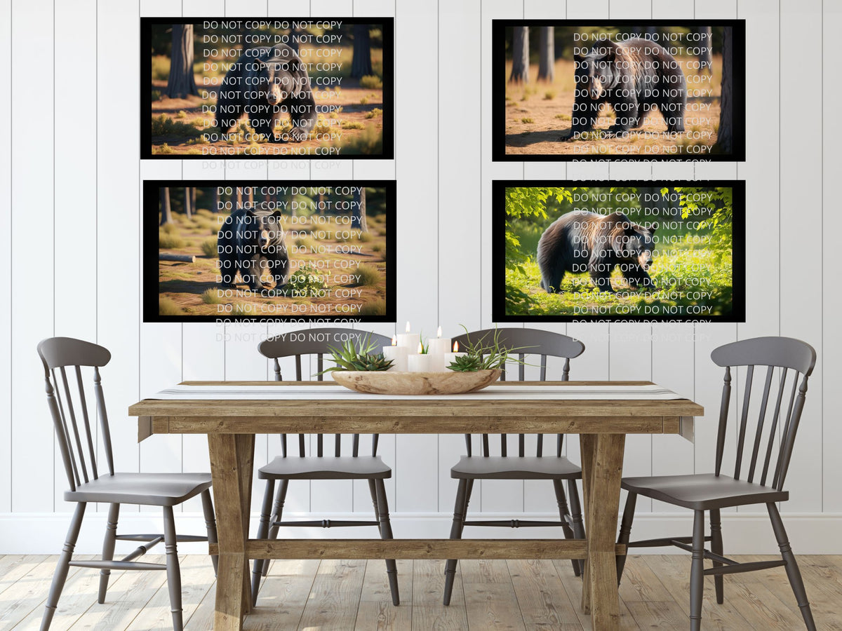 Black Bear in Woods Digital Art in PDF SVG PNG File Formats