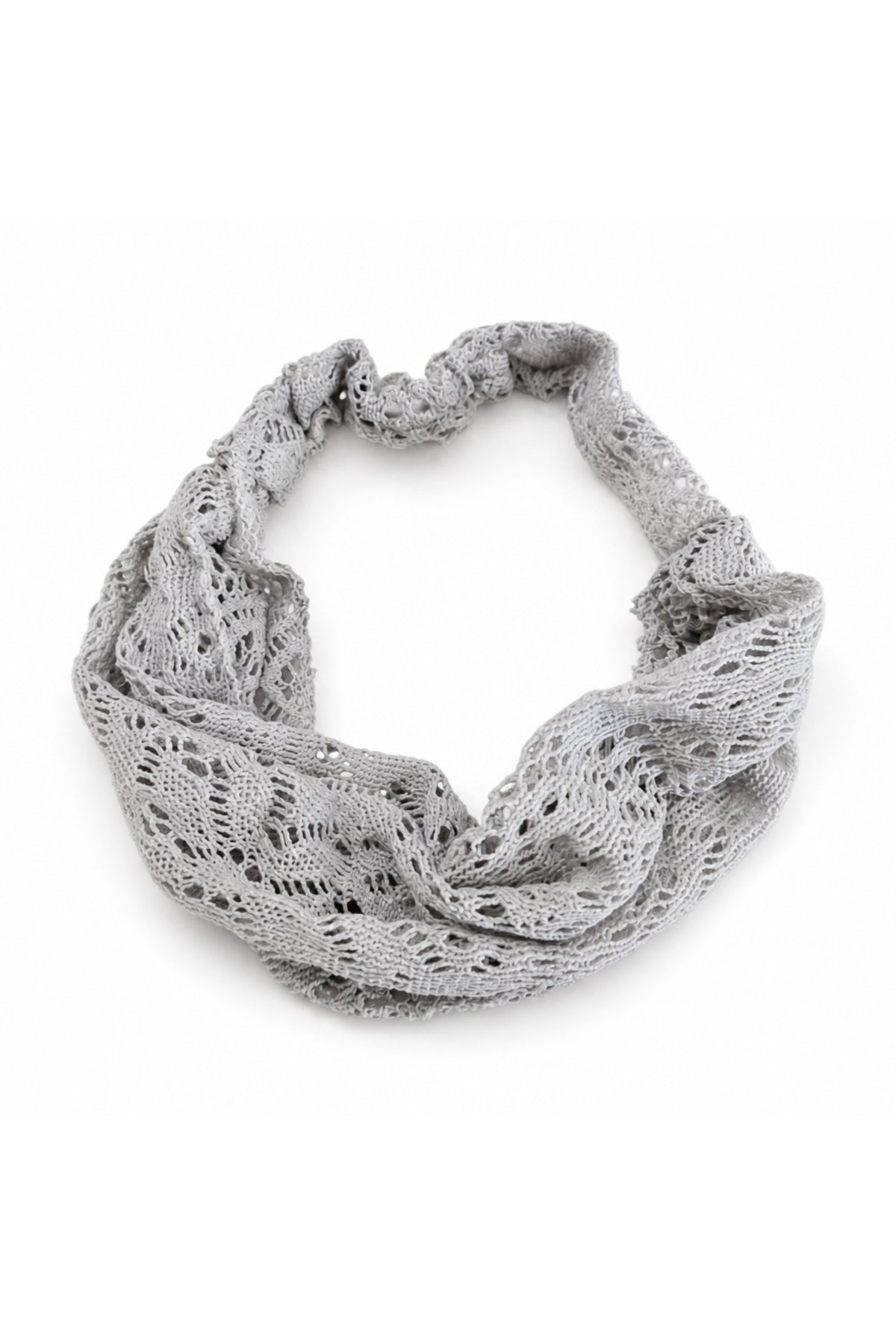 Women's Gray Wide Lace Headband – Bandana Style Hair Wrap