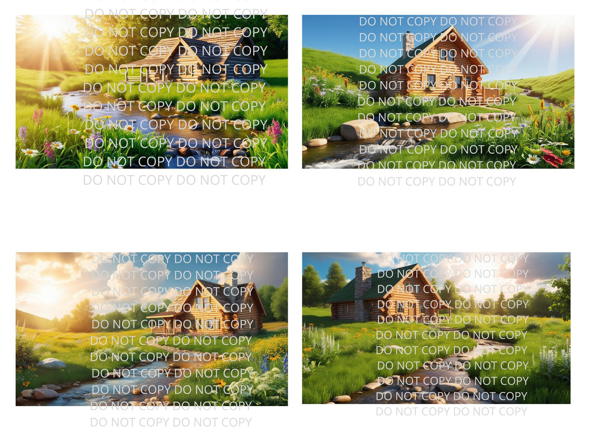Log Cabin Digital Art in PDF SVG PNG File Formats