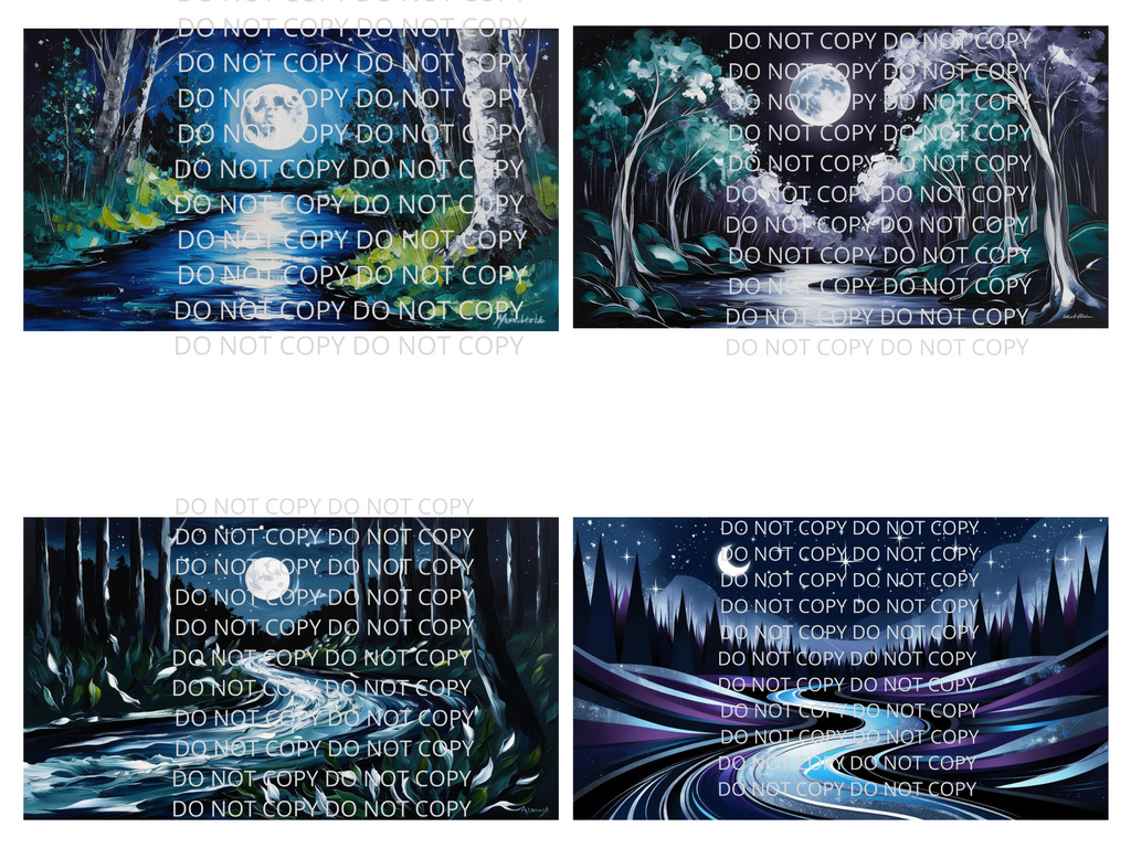 Abstract Night w Stream Digital Art in SVG PNG File Formats