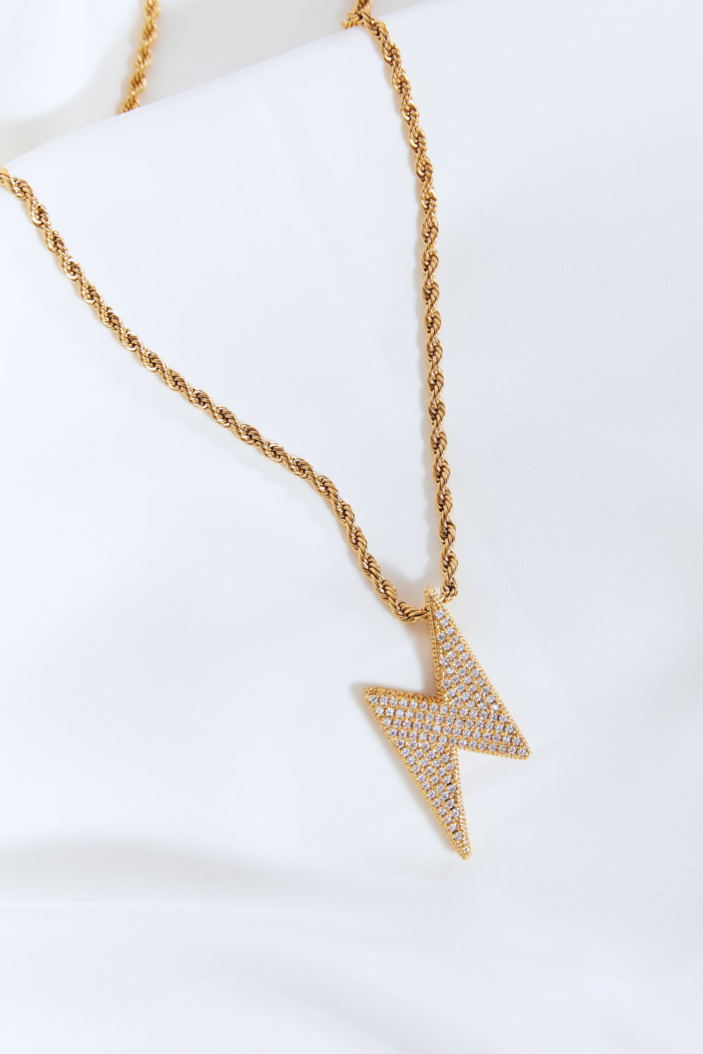 GNJ Brass Lightning Pendant Necklace *
