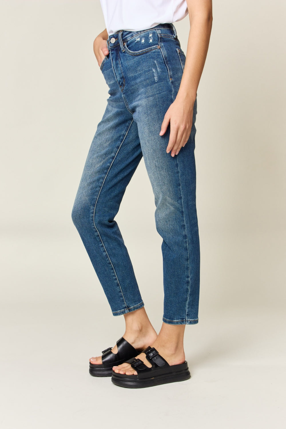 Judy Blue Full Size Tummy Control High Waist Slim Jeans *