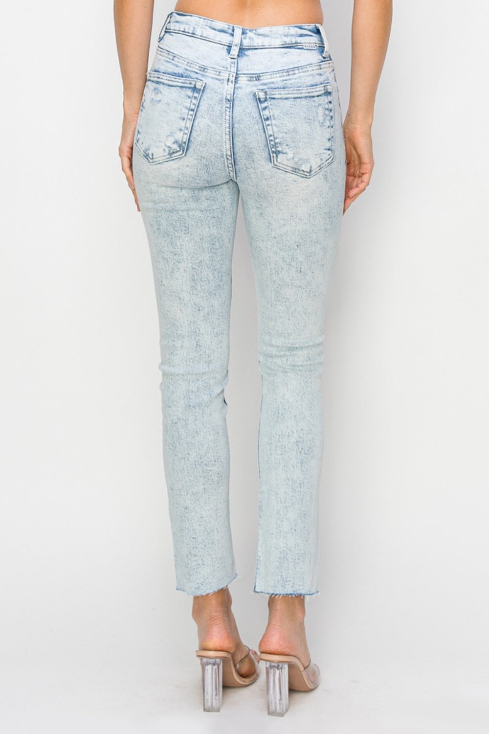 Risen Full Size High Rise Distressed Skinny Jeans *