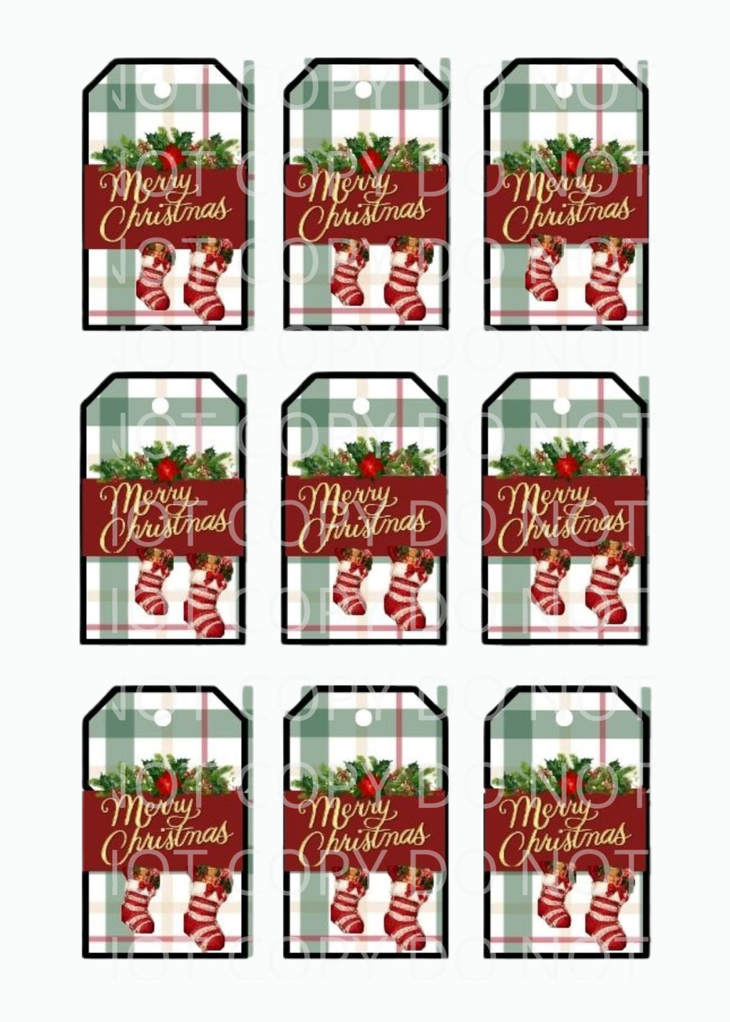 Printable Christmas Gift Tags Bundle – 12 Sheets of Assorted Buffalo Plaid, Farmhouse & Classic Holiday Gift Labels (PNG, JPG, PDF, SVG, PPTX)