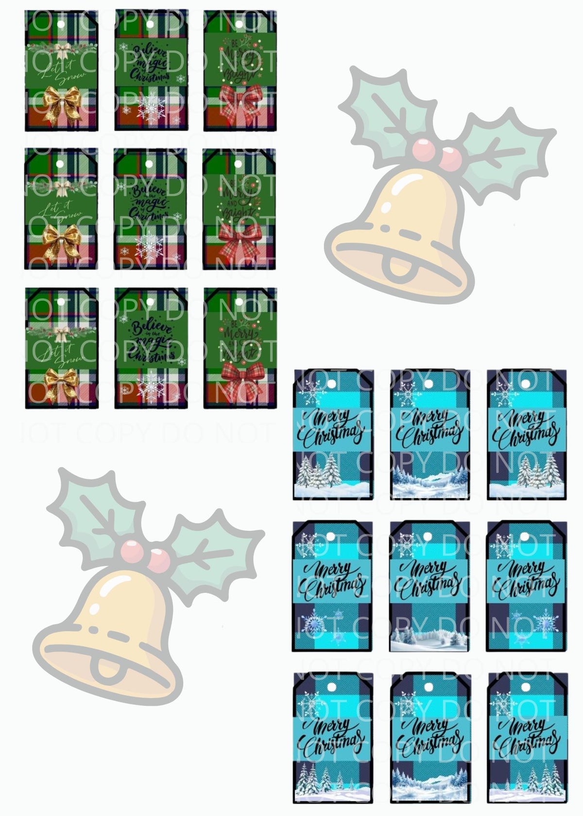 Printable Christmas Gift Tags Bundle – 12 Sheets of Assorted Buffalo Plaid, Farmhouse & Classic Holiday Gift Labels (PNG, JPG, PDF, SVG, PPTX)