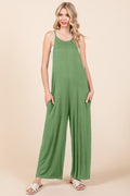 Culture Code Full Size Sleeveless Wide Leg Jumpsuit with Pockets *