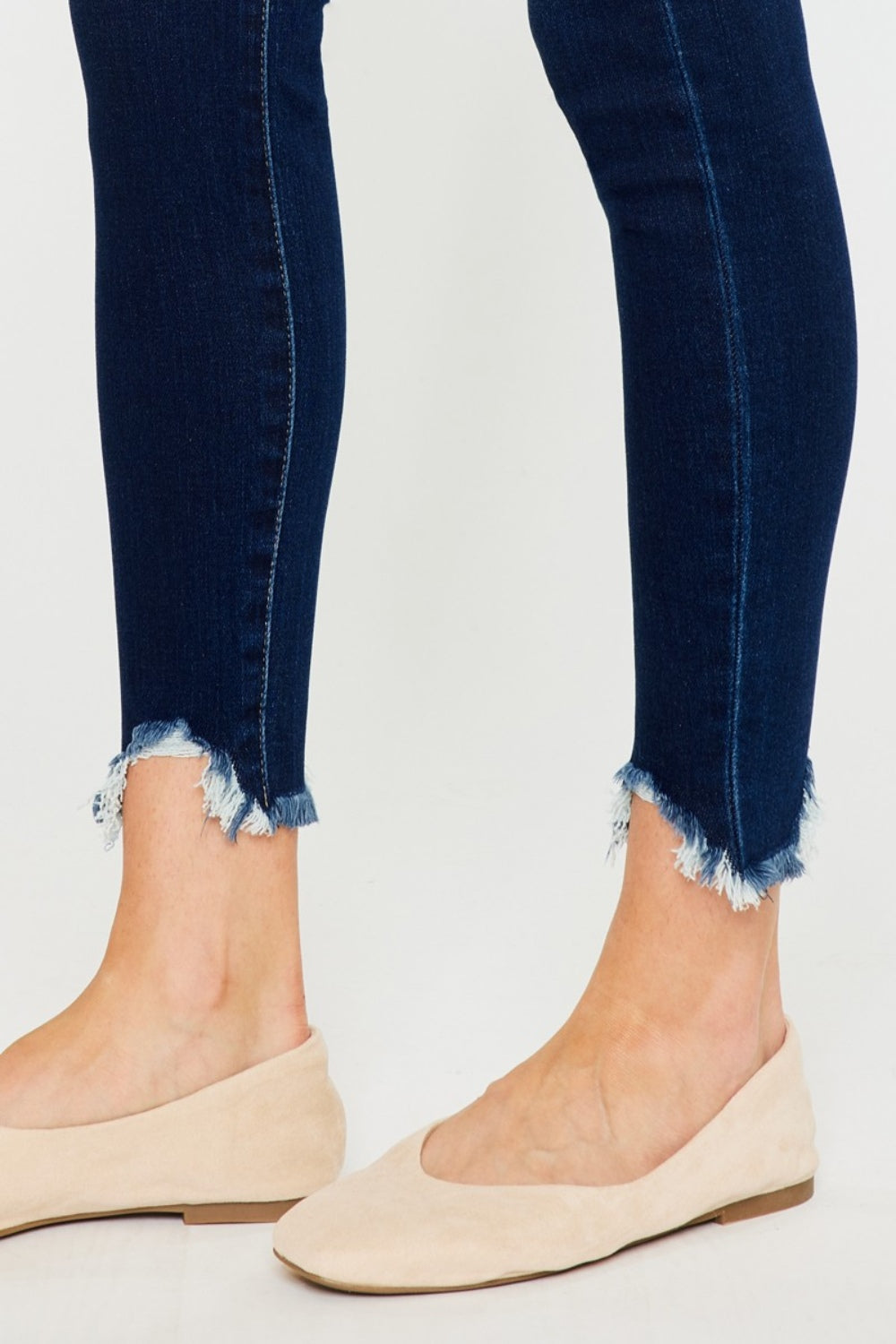 Kancan Full Size High Rise Frayed Ankle Skinny Jeans *