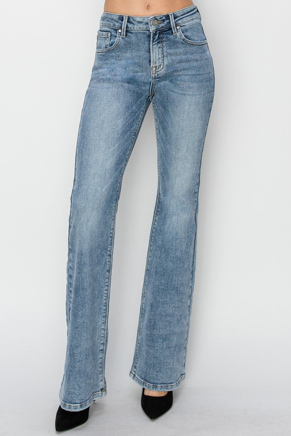 RISEN Full Size Mid Rise Bootcut Jeans *