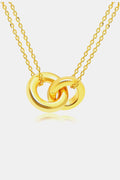 Halo Crown Jewelry Linked Ring Pendant Chain Necklace *