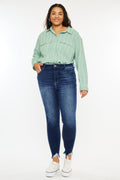 Kancan Full Size High Rise Frayed Ankle Skinny Jeans *