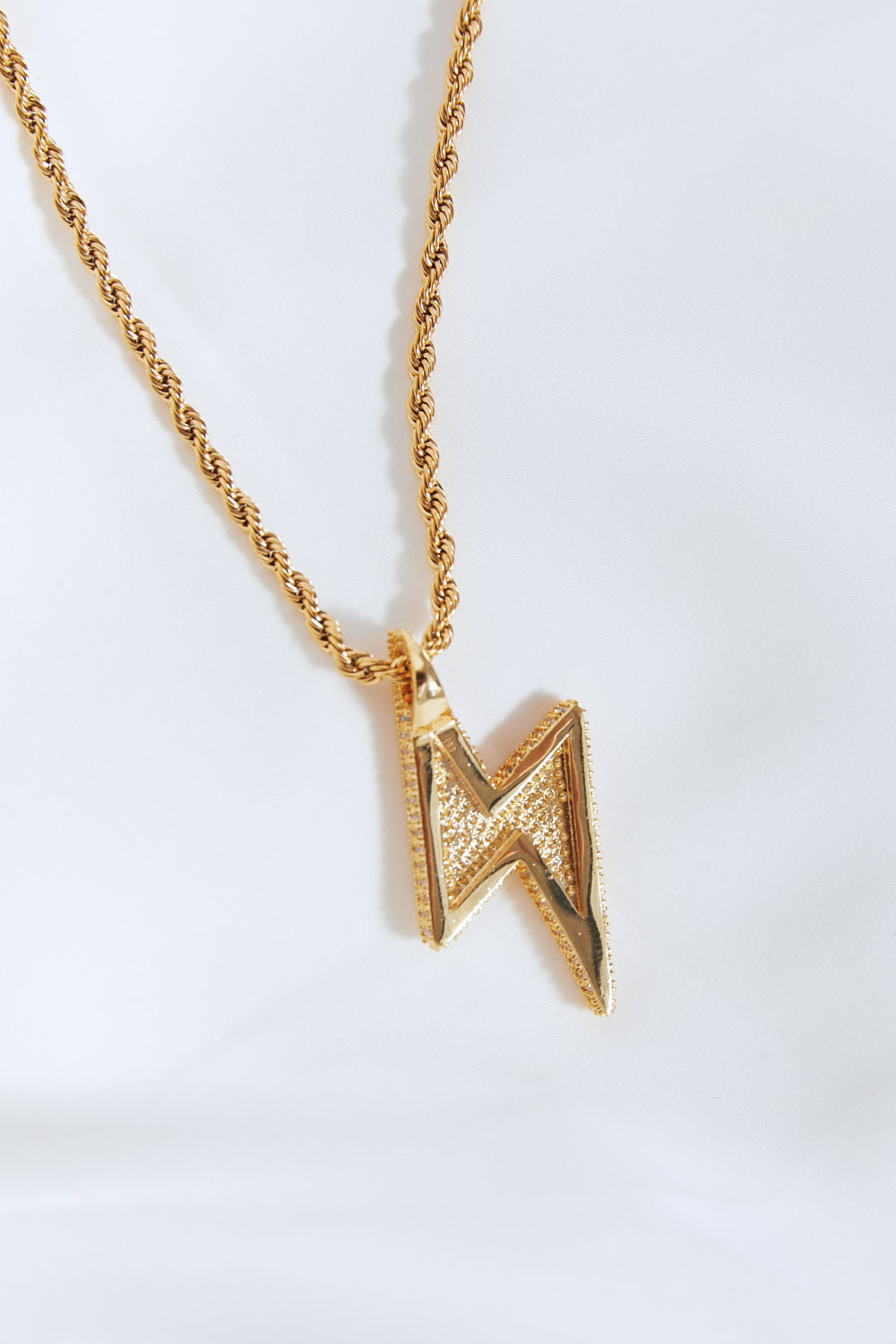 GNJ Brass Lightning Pendant Necklace *