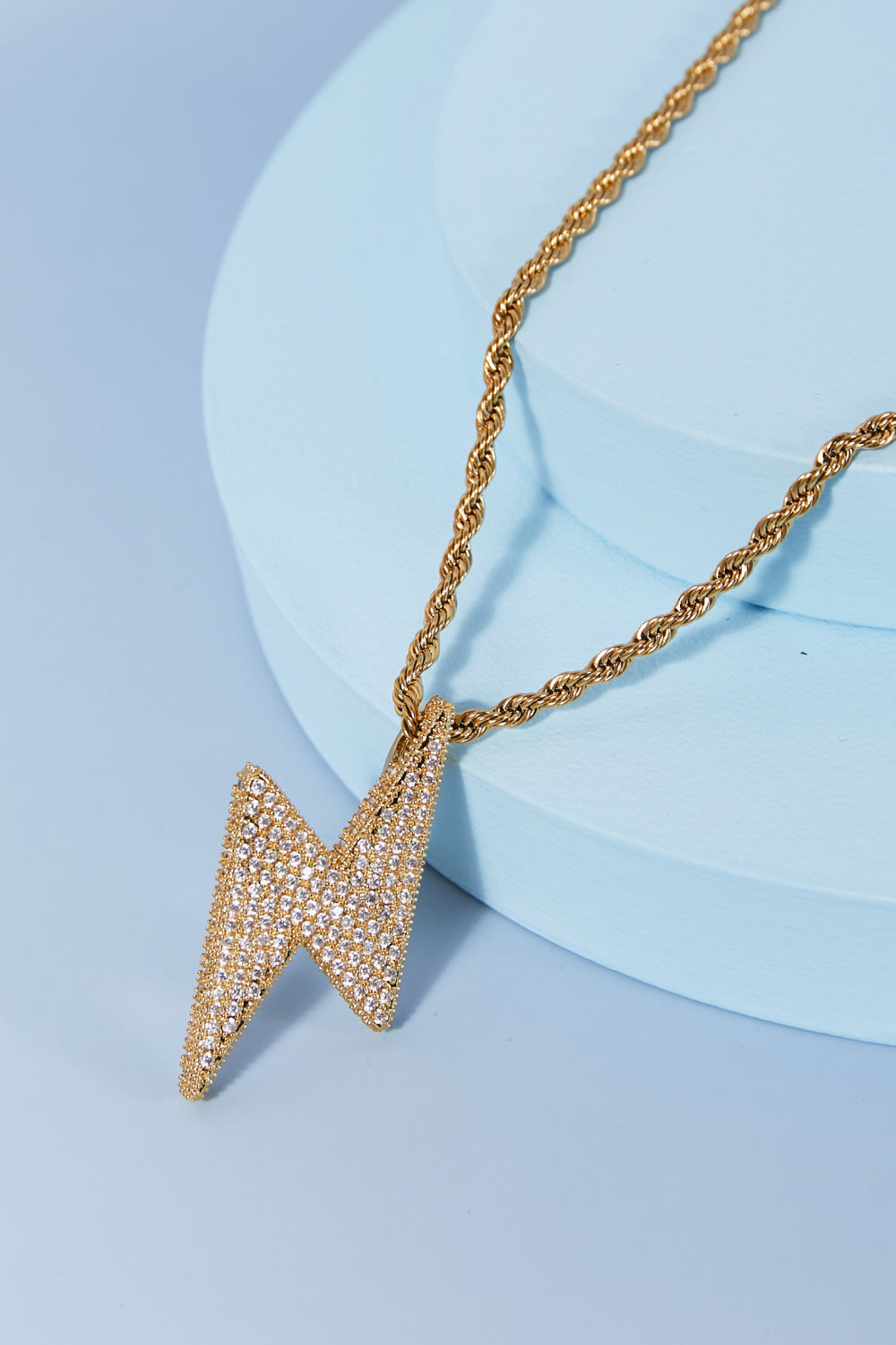 GNJ Brass Lightning Pendant Necklace *