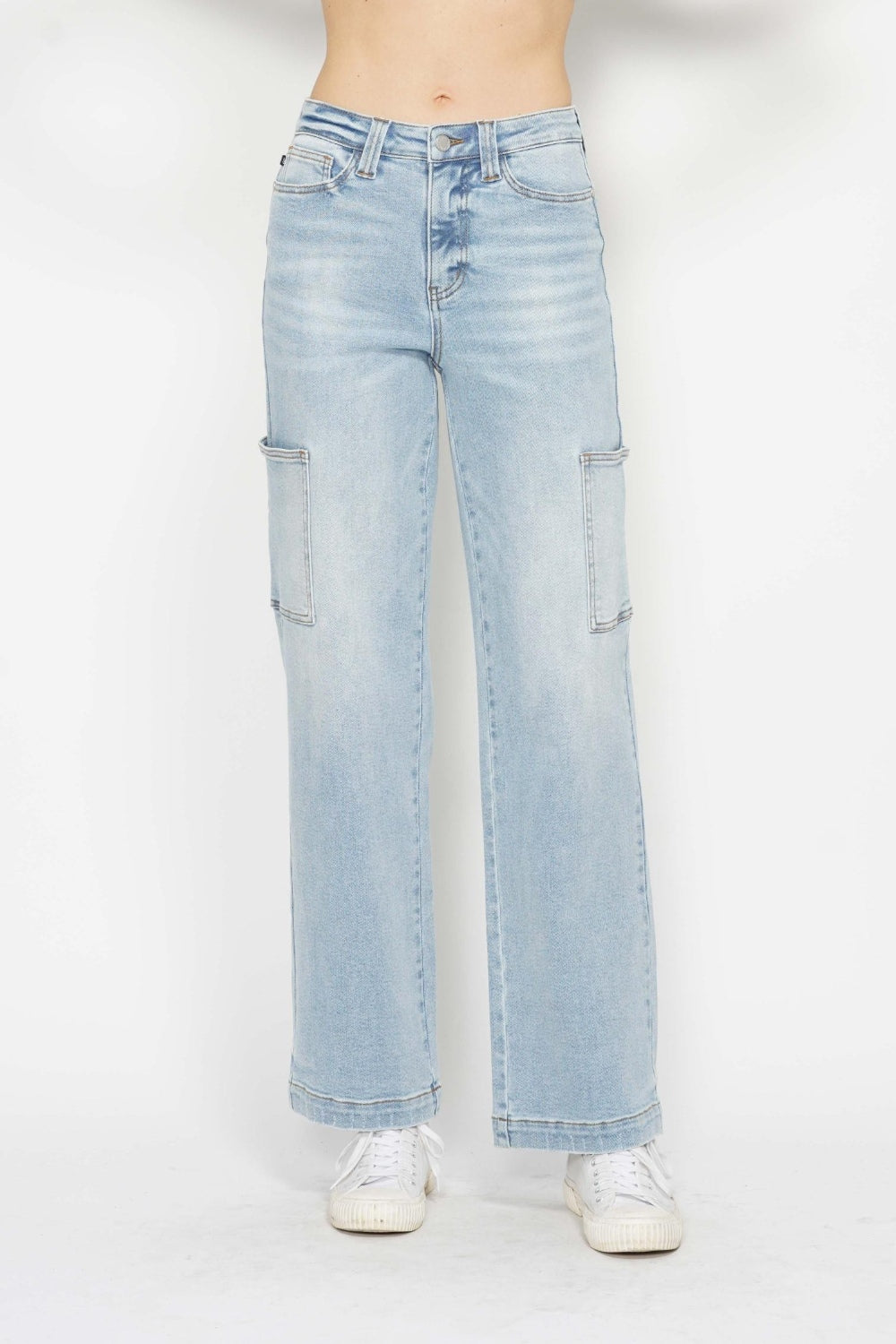 Judy Blue Full Size High Waist Straight Cargo Jeans *