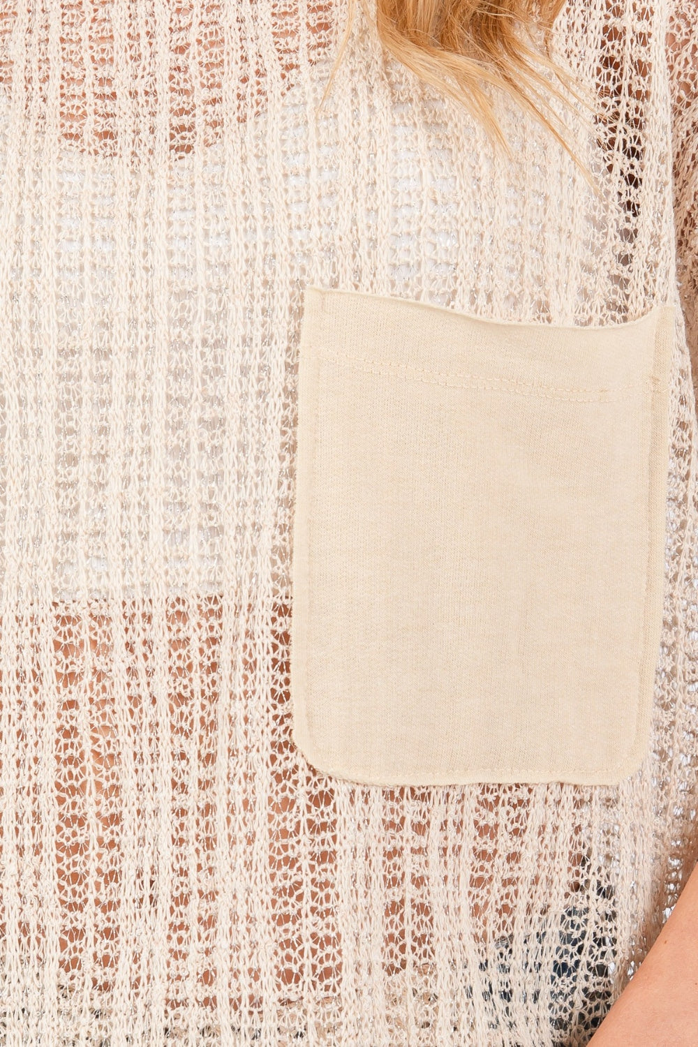 Ces Femme See Through Crochet Mock Neck Cover Up *