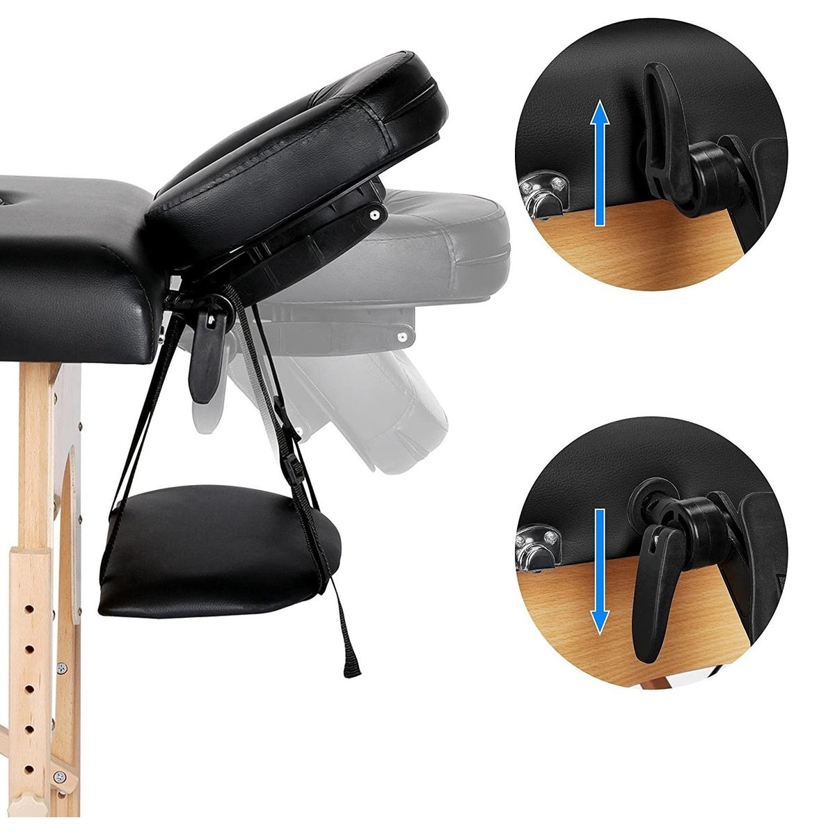 Black Adjustable Portable Massage Folding Table *