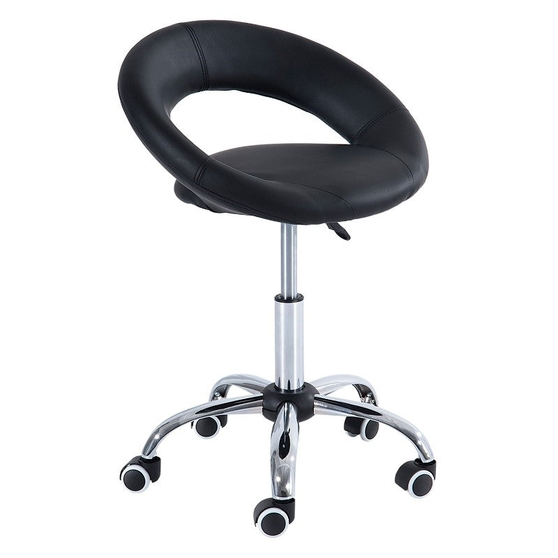Black Saddle Adjustable Hydraulic Rolling Swivel Massage Salon Stool Chair *
