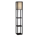 63-inch Black Modern Floor Lamp with Silk Shade *
