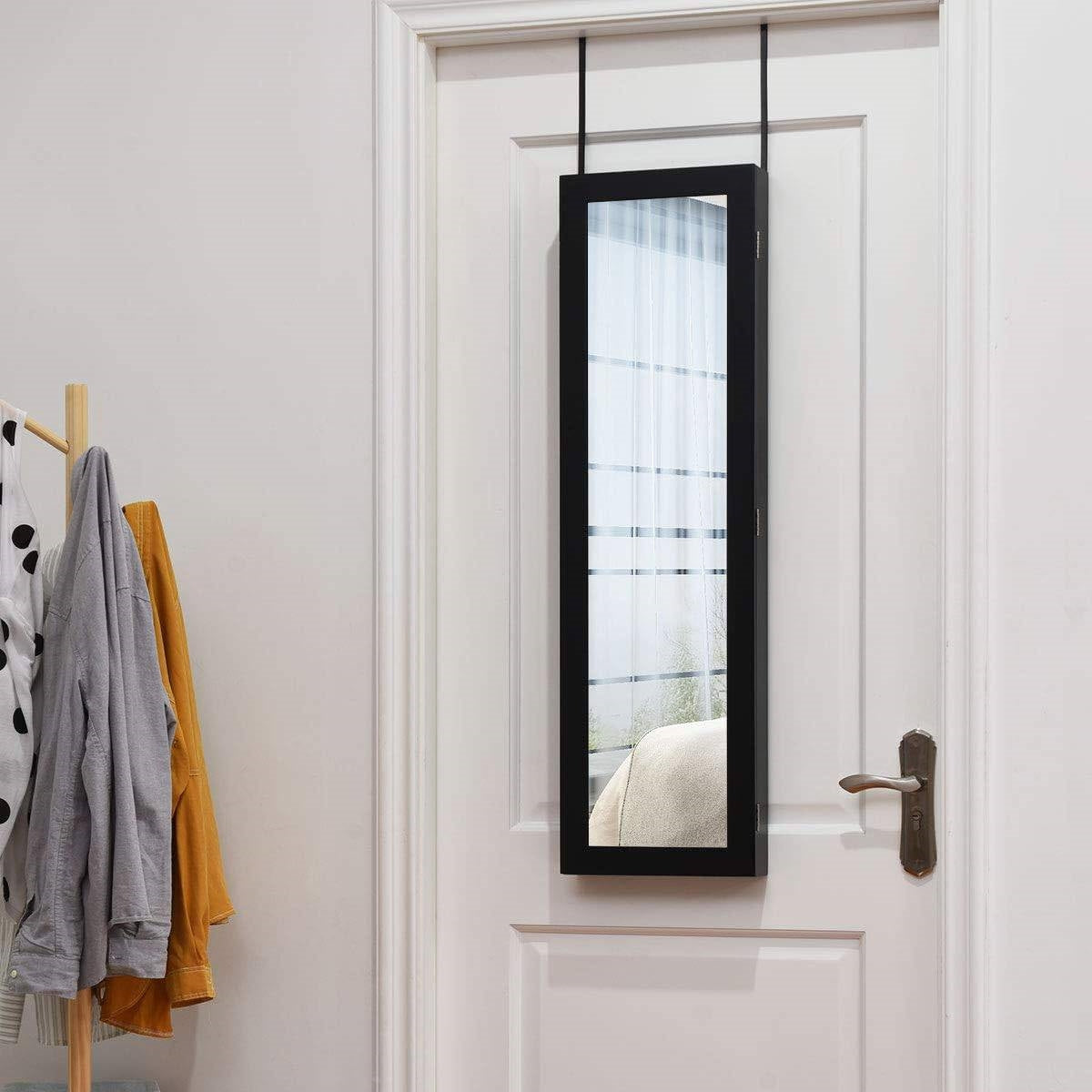 2-in-1 Wall or Door Mounted Jewelry Organizer Full Length Mirror