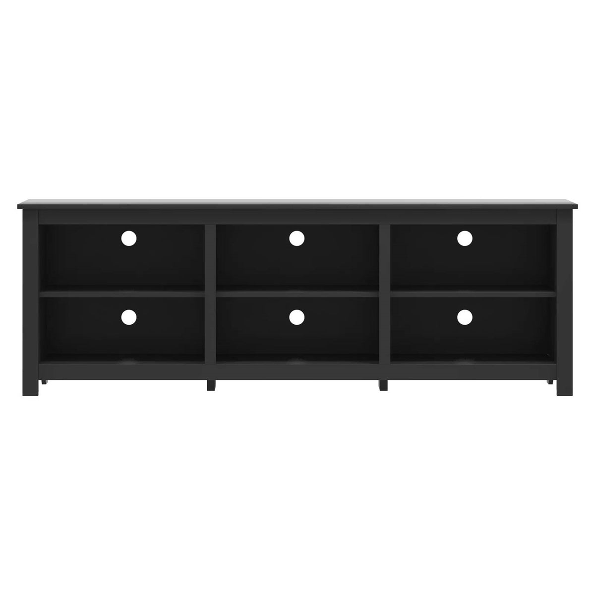 Farmhouse TV Stand in Black Wood Finish - for TVs up to 70-inch
